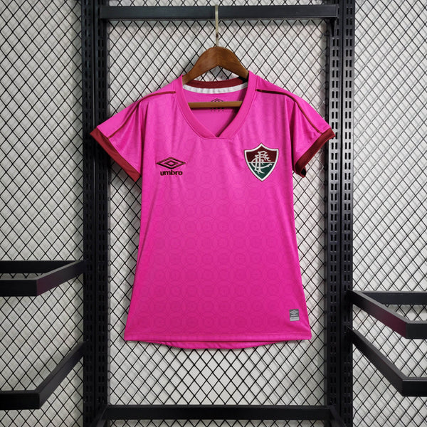 Camisa Feminina Oficial do Fluminense 23/24 Baby Look - Outubro Rosa