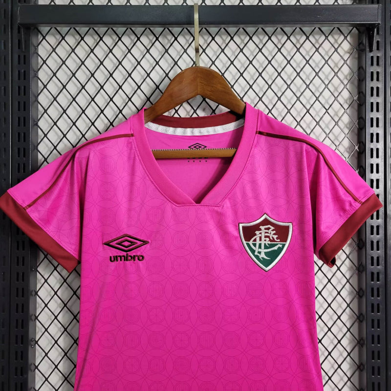 Camisa Feminina Oficial do Fluminense 23/24 Baby Look - Outubro Rosa