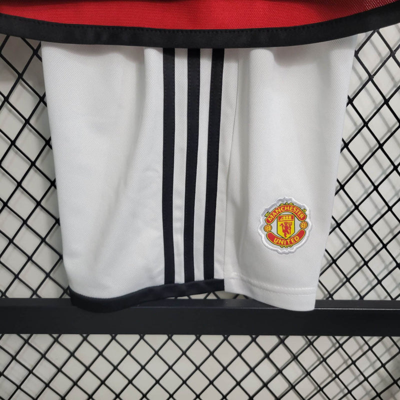 Conjunto Infantil Oficial do Manchester United 23/24 Manga Longa - Kids