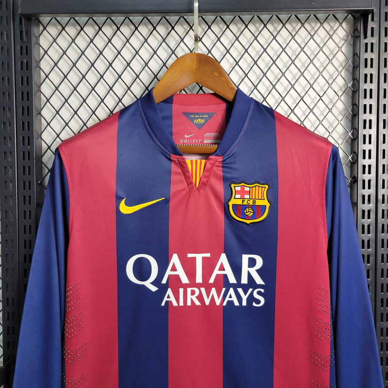 Camisa Retrô do Barcelona 2014/2015 - Manga Longa