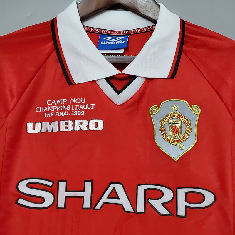 Camisa Retrô do Manchester United 1999/2000 - Manga Longa