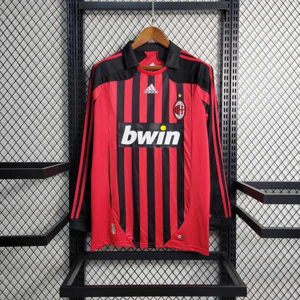 Camisa Retrô do Milan 2007/2008 - Manga Longa