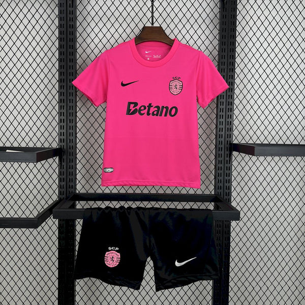 Conjunto Infantil Oficial do Sporting 24/25 Kids - Outubro Rosa