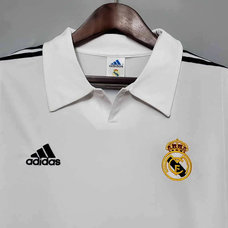 Camisa Retrô do Real Madrid 2002 - Manga Longa