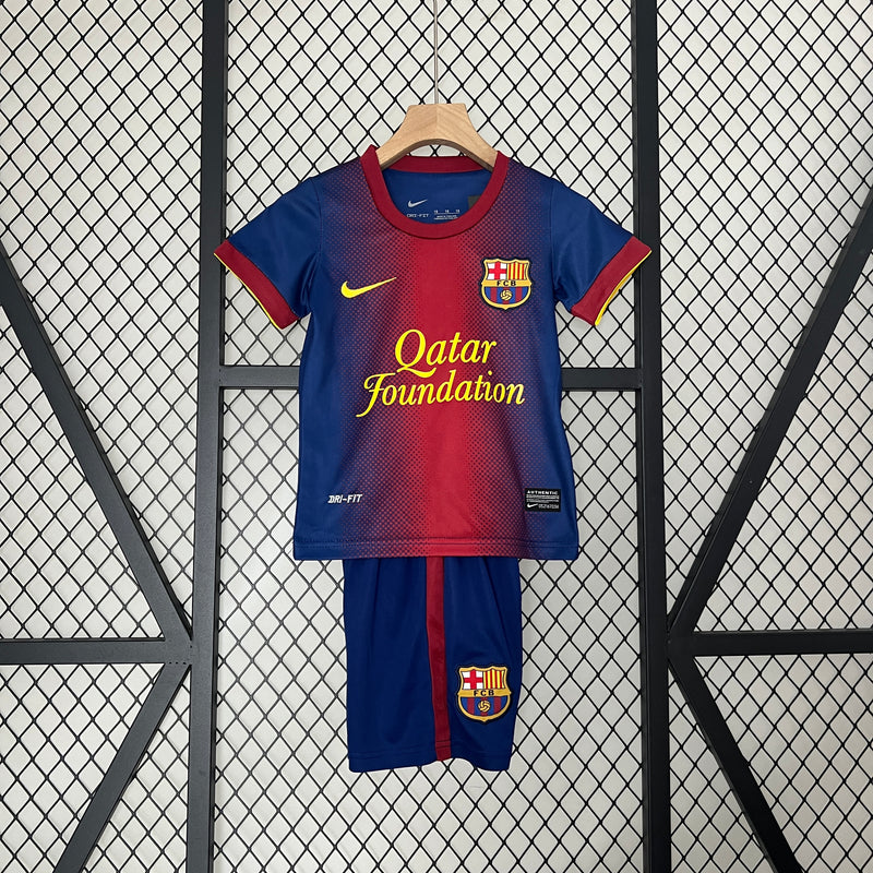 Conjunto Retrô Infantil Oficial do Barcelona 2012/2013 - Kids