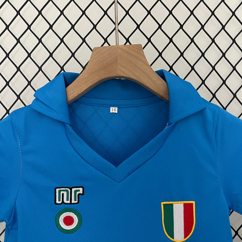 Conjunto Retrô Infantil Oficial do Napoli 1987/1988 - Kids