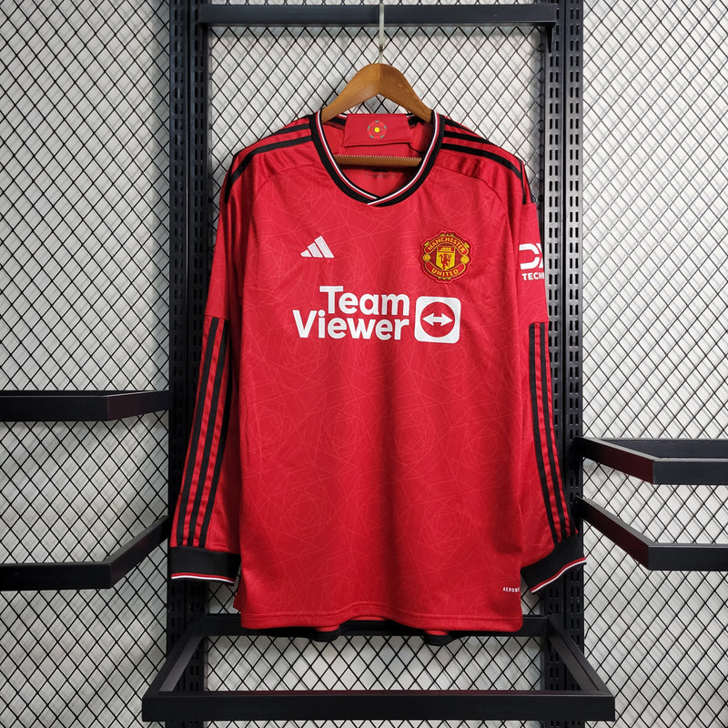 Camisa Oficial do Manchester United 23/24 - Manga Longa