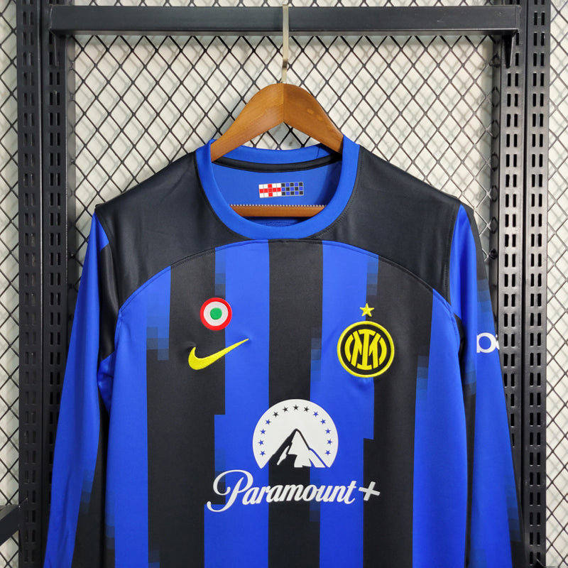 Camisa Oficial da Inter de Milão 23/24 - Manga Longa