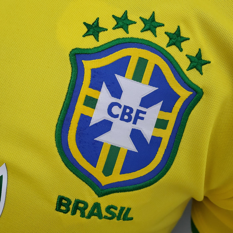 Camisa Oficial do Brasil 22/23 Pré Jogo - Completa com Patrocínios