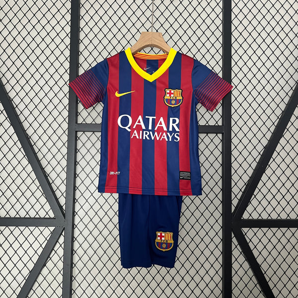 Conjunto Retrô Infantil Oficial do Barcelona 2013/2014 - Kids