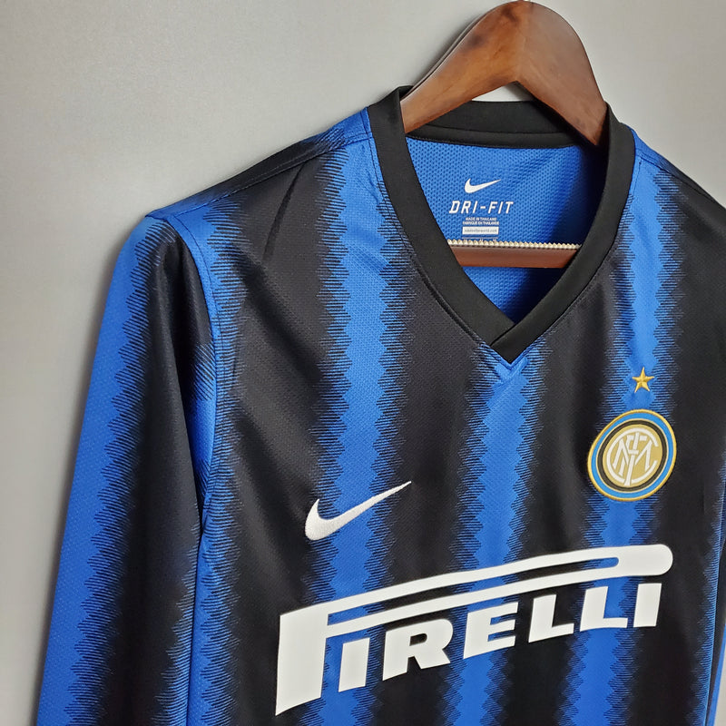 Camisa Retrô da Inter de Milão 2010/2011 - Manga Longa