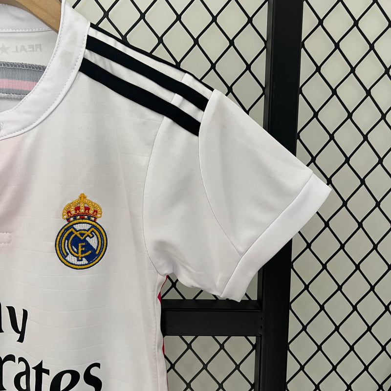 Conjunto Retrô Infantil Oficial do Real Madrid 2014/2015 - Kids