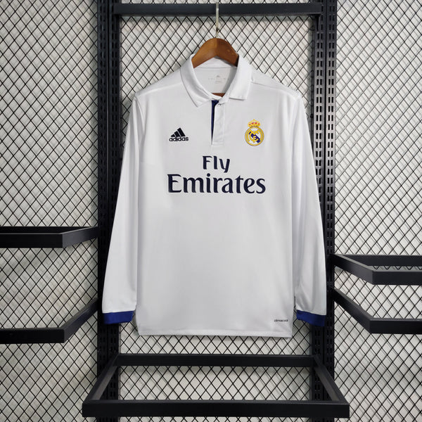 Camisa Retrô do Real Madrid 2016/2017 - Manga Longa