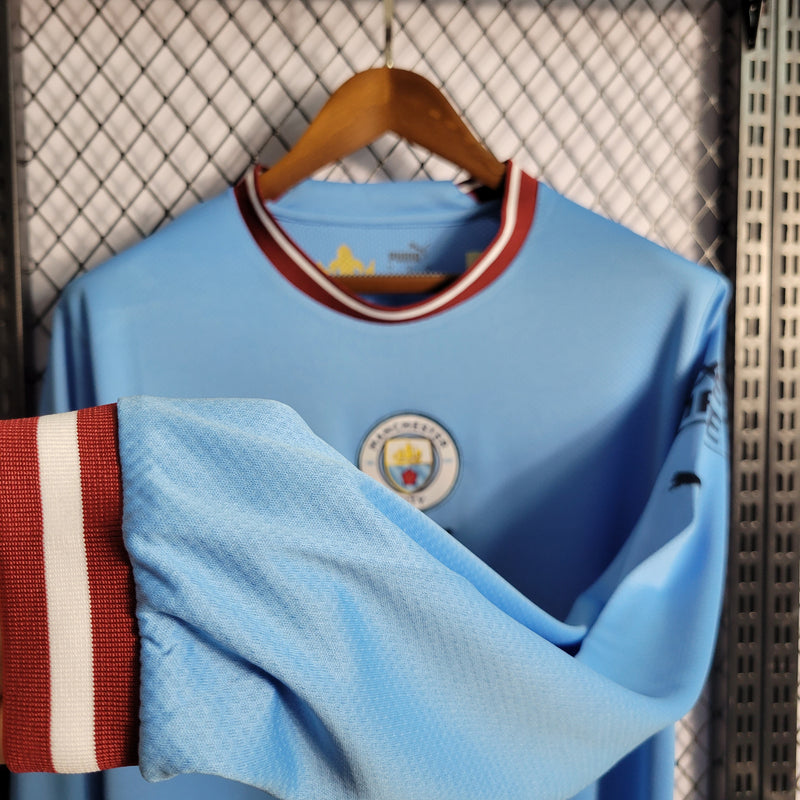 Camisa Oficial do Manchester CIty 22/23 - Manga Longa