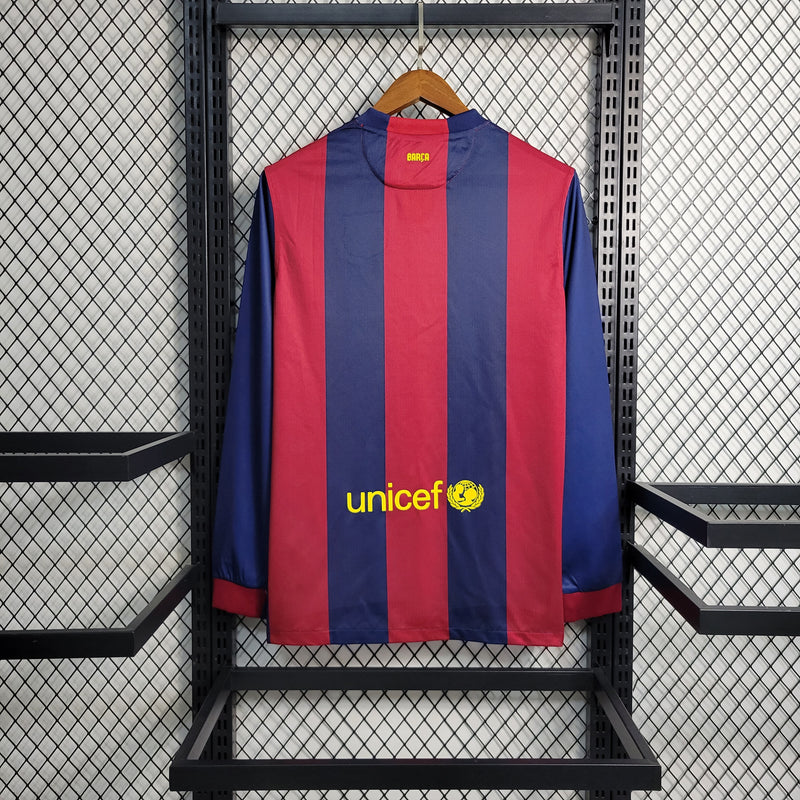 Camisa Retrô do Barcelona 2014/2015 - Manga Longa