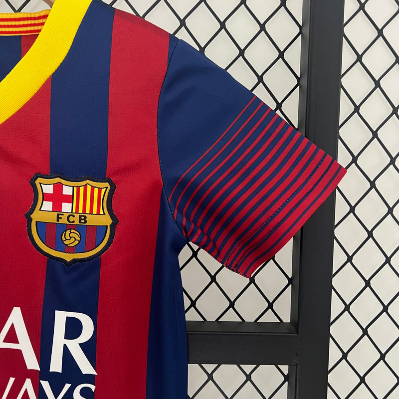 Conjunto Retrô Infantil Oficial do Barcelona 2013/2014 - Kids