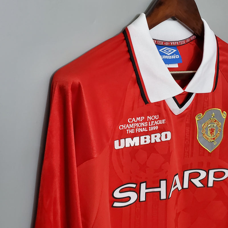 Camisa Retrô do Manchester United 1999/2000 - Manga Longa