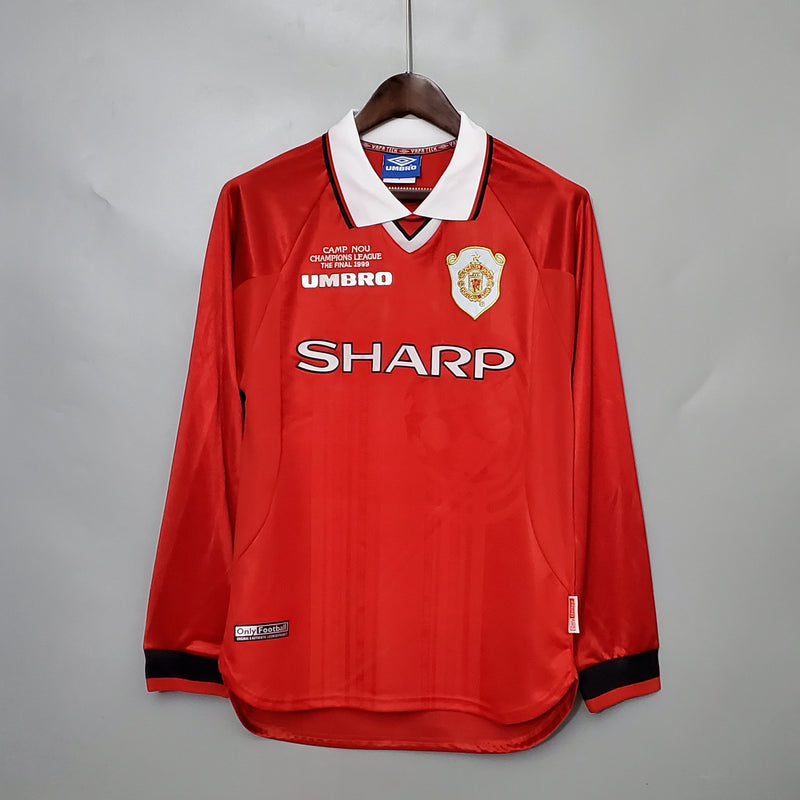 Camisa Retrô do Manchester United 1999/2000 - Manga Longa