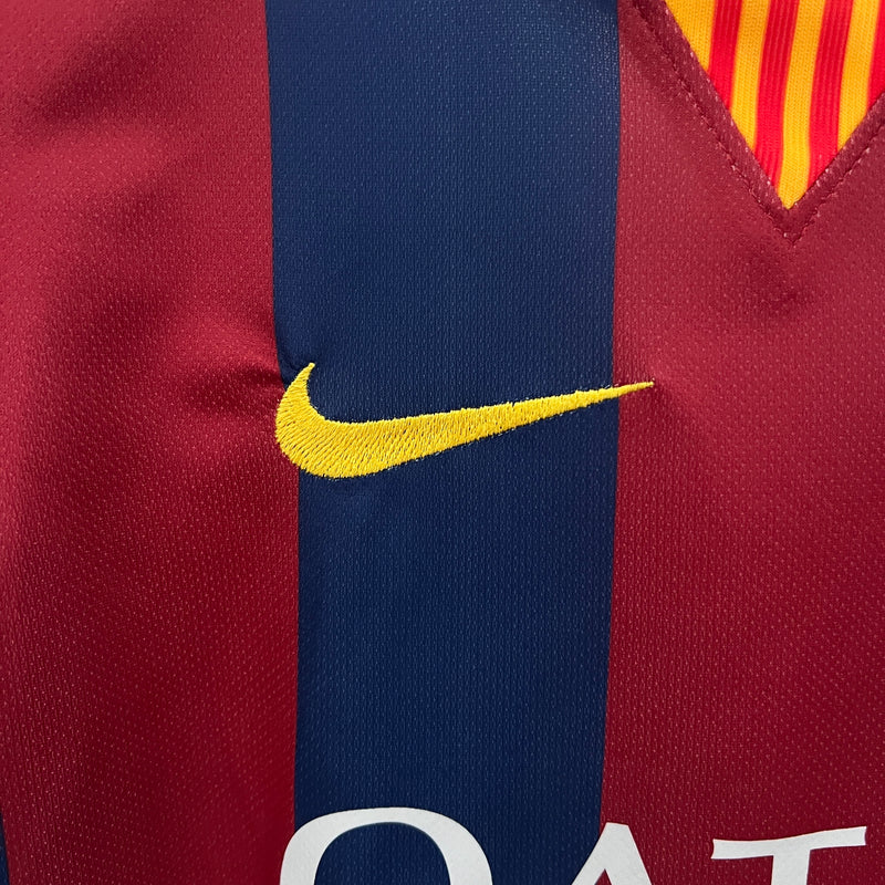 Conjunto Retrô Infantil Oficial do Barcelona 2014/2015 - Kids