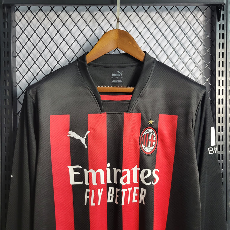 Camisa Oficial do Milan 22/23 - Manga Longa