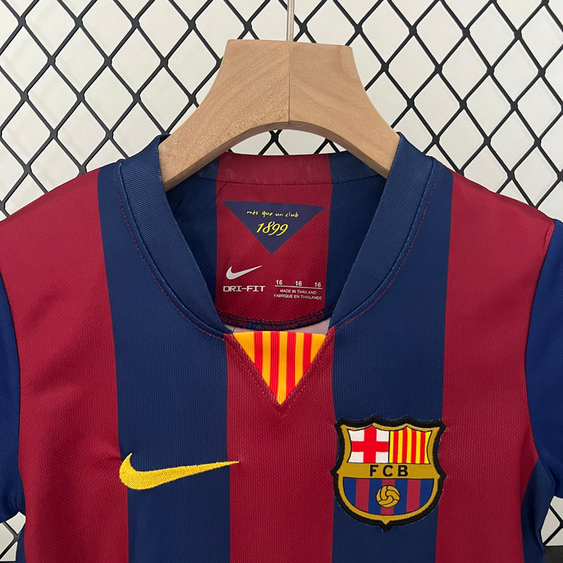 Conjunto Retrô Infantil Oficial do Barcelona 2014/2015 - Kids