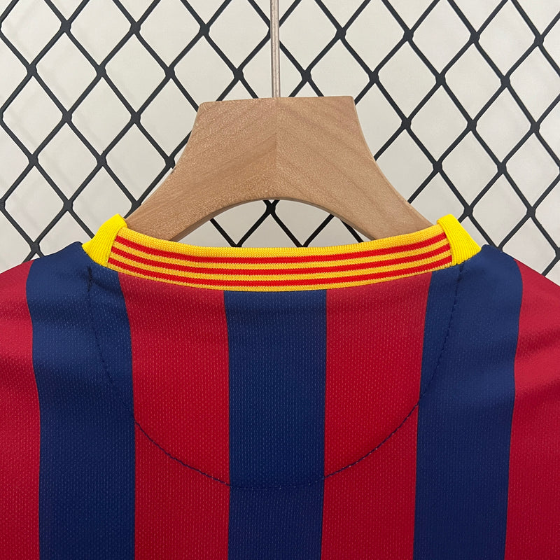 Conjunto Retrô Infantil Oficial do Barcelona 2013/2014 - Kids