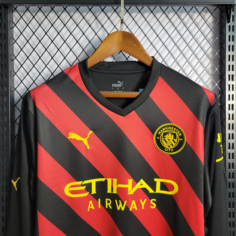 Camisa 2 Oficial do Manchester City 22/23 - Manga Longa