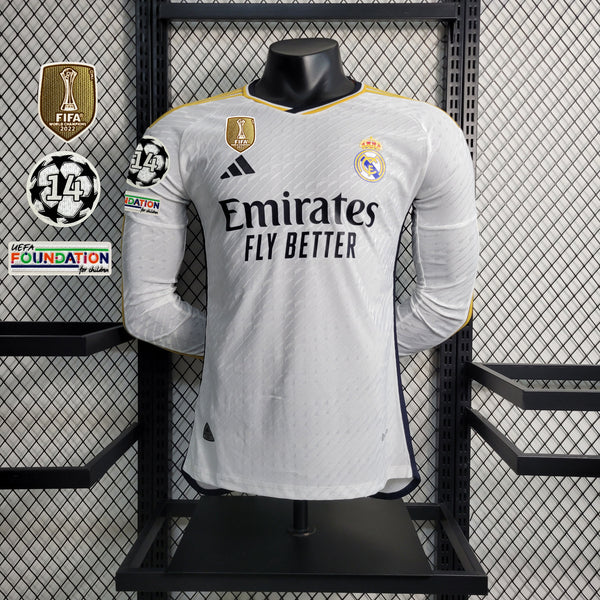 Camisa Oficial do Real Madrid 23/24 Manga Longa - Champions League