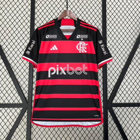 Camisa Oficial do CR Flamengo 24/25 Versão Torcedor - Completa com Patrocínios