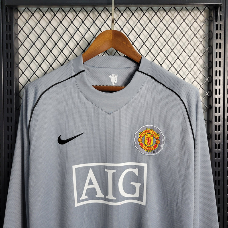 Camisa Retrô do Manchester United 2007/2008 Manga Longa - Goleiro