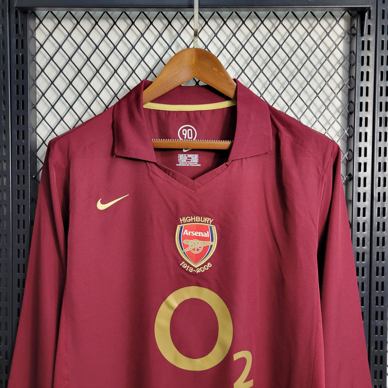 Camisa Retrô do Arsenal 2005/2006 - Manga Longa