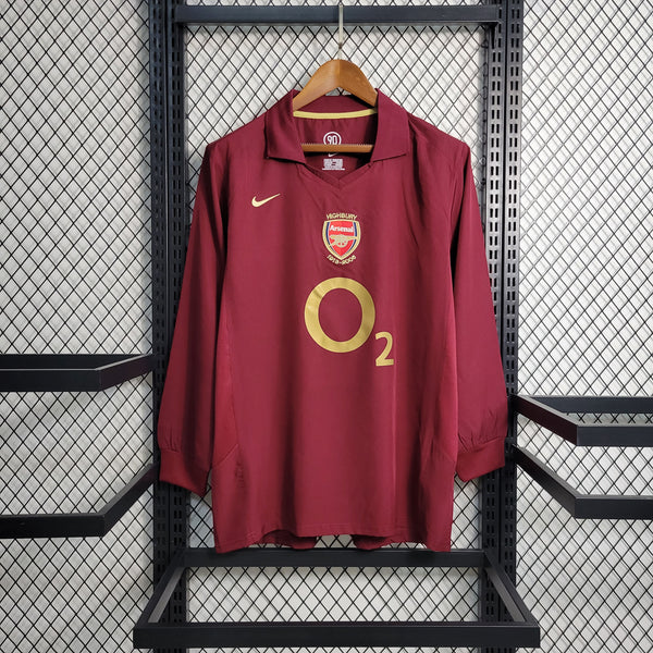 Camisa Retrô do Arsenal 2005/2006 - Manga Longa