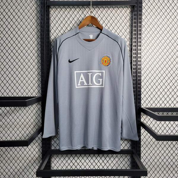 Camisa Retrô do Manchester United 2007/2008 Manga Longa - Goleiro