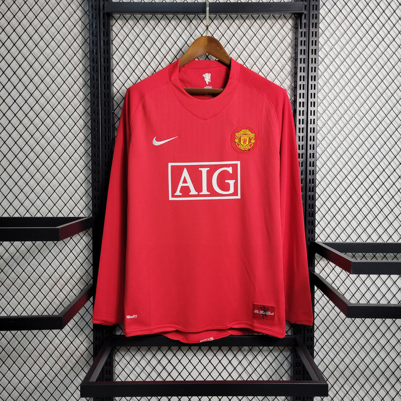 Camisa Retrô do Manchester United 2007/2008 - Manga Longa